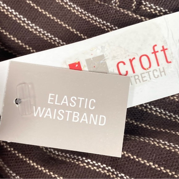 Croft & Barrow Womens Neutral Stripe Elastic Waistband Pants Size 10 Brown NWT - Picture 12 of 12